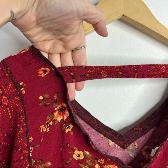 Maurice’s Burgundy Floral Peasant Blouse - Picture 6 of 6